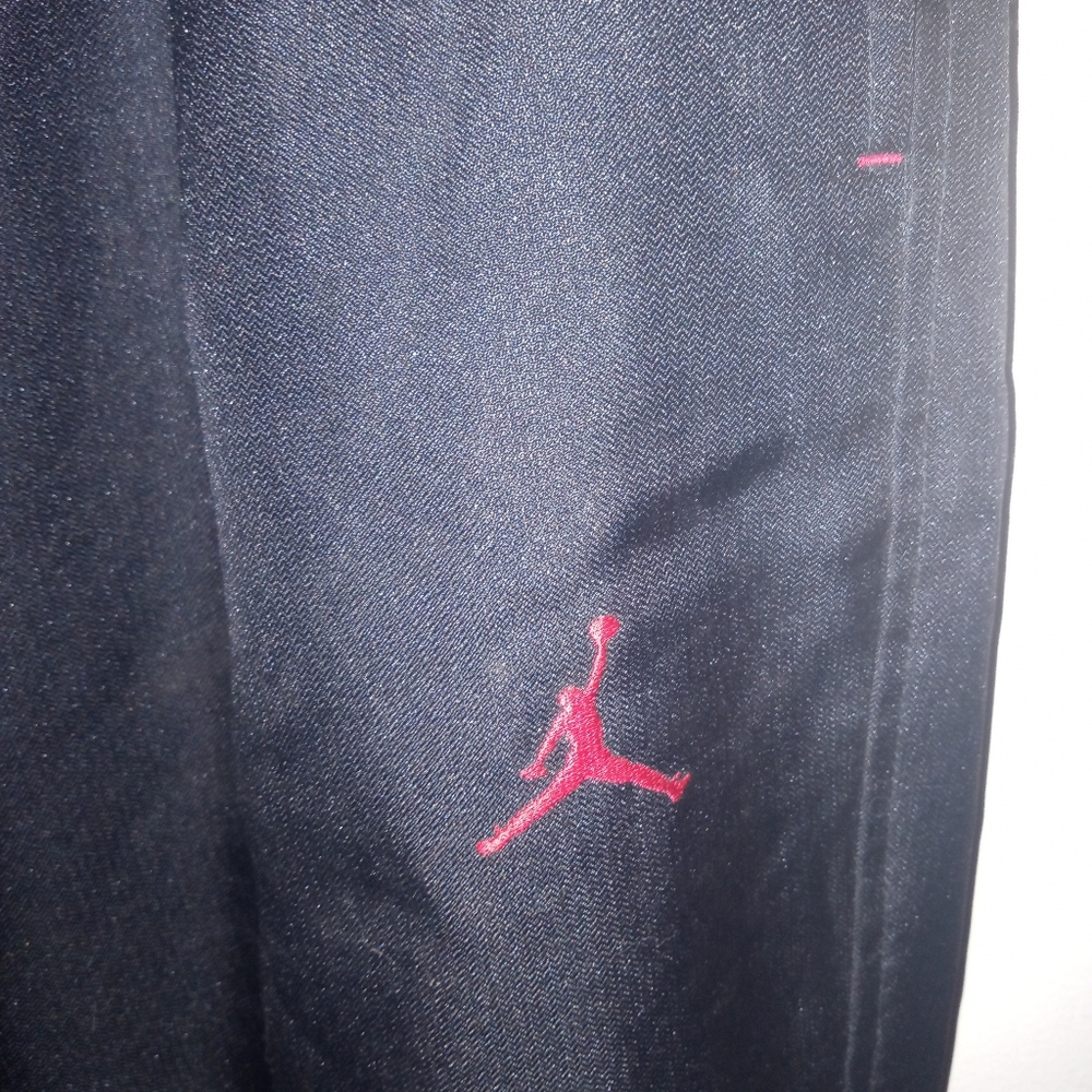 Air Jordan black satin joggers sweatpants XXL 34 inseam